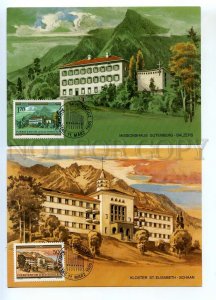 440843 Liechtenstein 1985 set First Day maximum cards orders and monasteries