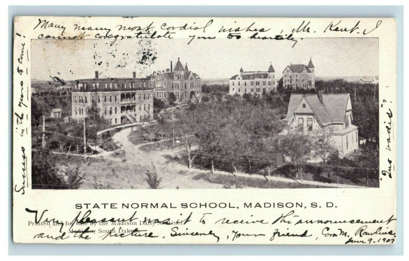 1900-07 State Normal School, Madison, South Dakota Vintage Postcard P16