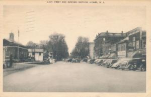 Homer Cortland County NY Main St Business Section - Post Office to left pm 1949