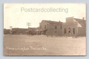 RPPC Texline Texas Looking East Texline Hardware Co Postcard