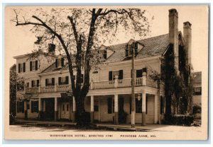 c1940 Washington Hotel Erected 1951 Princess Anne Maryland MD Vintage Postcard