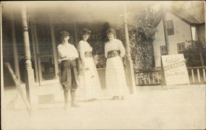 Store People AB CARLISLE Icea Cream Sign - Saginaw Mentioned on Back c1910 RPPC