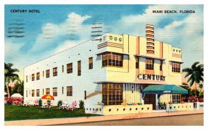 Postcard HOTEL SCENE Miami Beach Florida FL AT6822
