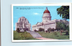 State Capitol and Mormon Battalion Monument - Salt Lake City, Utah M-25368