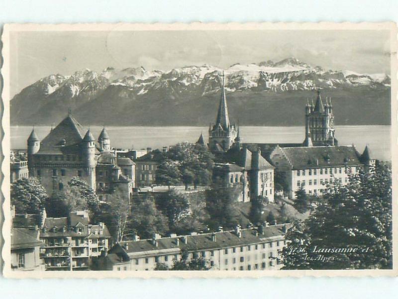 old rppc NICE VIEW Lausanne - Vaud - Lake Geneva Switzerland i3589