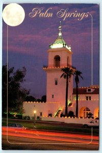 PALM SPRINGS, California CA ~ Full Moon EL MIRADOR TOWER 1995 -  4x6 Postcard