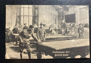 Mint Australia Postcard RPPC WWI Australian Troops Shakespeare Hut Billiard Room