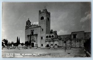 Hidalgo Mexico Postcard I.N.A.H Actopan Museum Main Facade c1930's RPPC Photo