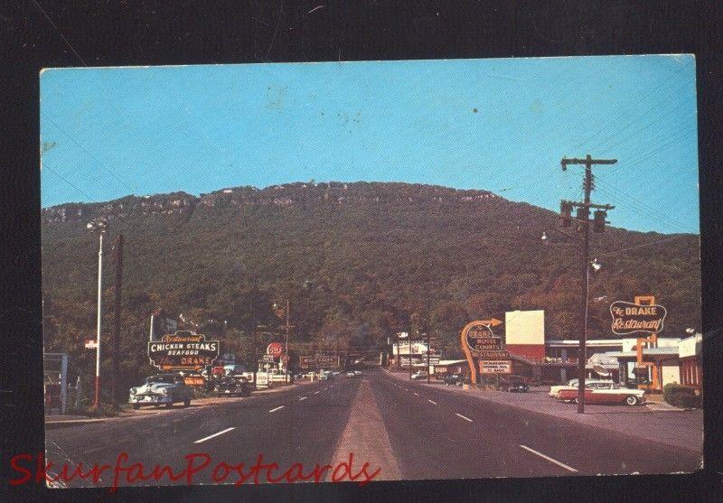 CHATTANOOGA TENNESSEE STREET SCENE 1950's CARS VINTAGE POSTCARD