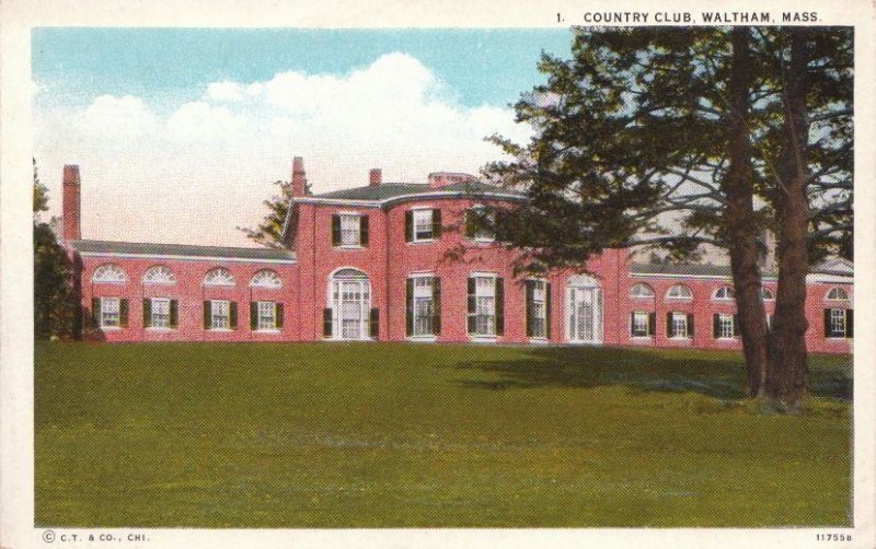 Postcard Country Club Waltham MA