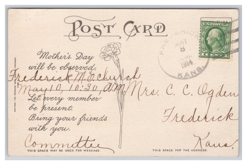 Mother's Day Poem Postcard c1914 Postmark
