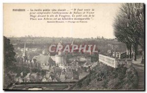 Old Postcard Fougeres Chateau Le Jardin Public