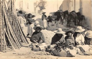 RPPC Cañas, Verduras, Mexico? Vendors Spain? ca 1930s Vintage Photo Postcard