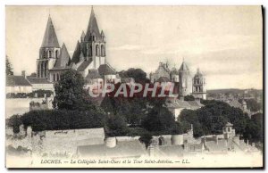 Old Postcard Loches Collegiate St. Ours and the Tour Saint Antoine
