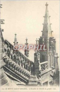Old Postcard Mont Saint Michel Dufeile stairs Granite