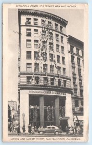 SAN FRANCISCO, CA California ~ PEPSI-COLA CENTER for SERVICE MEN 1945 Postcard