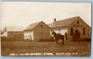 c1910's ABR Z Tveten General Store Charlson North Dakota ND RPPC Photo Postcard