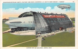 J71/ Akron Ohio Postcard c1910 Goodyear-Zeppelin Blimp Factory Dock 271