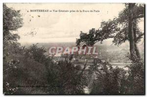 Old Postcard Montereau Vue Generale taking the Route de Paris