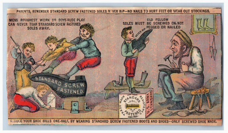 1880s Scrap Standard Screw Fastened Soles U.S Army Standard Children Cobbler #6N