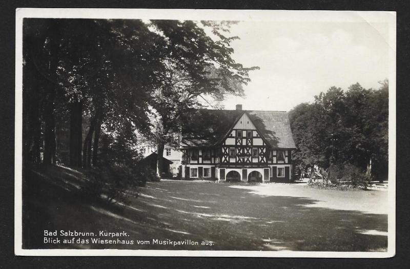 Spa Park from Music Pavilion Bad Salzbrunn Poland Used c1934