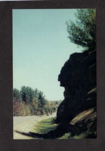 ME Indian Head Rock Routes 2 & 4 Wilton Maine Postcard