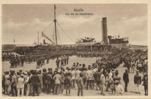 spain, MELILLA, Muelle, Un Dia de Desembarco, Harbour Scene (1910s)