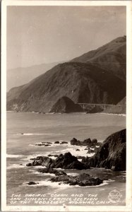 Frashers Fotos RPPC Pacific Ocean San Simeon-Carmel Roosevelt Highway California