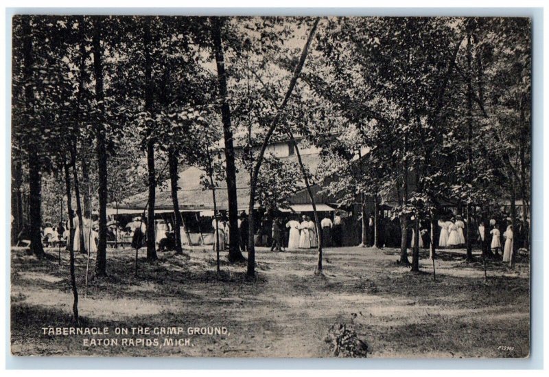 View Of Tabernacle On The Camp Ground Eaton Rapids Michigan MI Antique Postcard