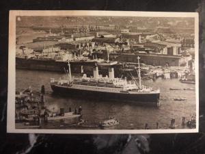 Mint Germany Passenger Ship RPPC postcard Hamburg Harbour Seen From St Michaelis