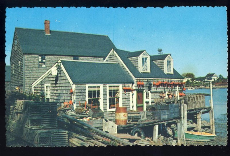 Quaint Maine/ME Postcard, Fisherman's Shack On Shore, Rowboat