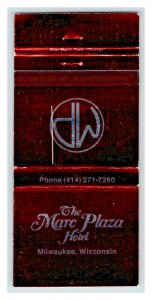 The Marc Plaza Hotel Milwaukee Wisconsin Vintage Matchbook Cover #4