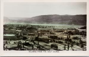 Kelowna BC from Golf Course Gowen Sutton UNUSED Real Photo Postcard D98