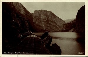 RPPC Railroad Tracks Vossebanen Norway Real Photo Postcard