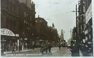 Antique Postcard Market St Manchester 1920s The Don Outfitters Sellers Restauran