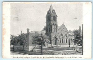 LOUISVILLE, Kentucky KY ~ TRINITY ENGLISH LUTHERAN CHURCH 1912  Postcard