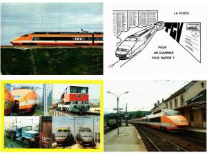 TGV TRAIN TRANSPORT RAILWAY CHEMIN DE FER  FRANCE 90 CPM