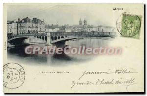 Postcard Old Bridge At Melun Moulins
