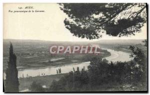 Old Postcard Agen Panoramic View From the Garonne