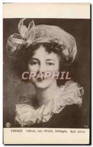 Postcard Old Florence Lebrun Ritratto Dettaglio Uffizi Gall