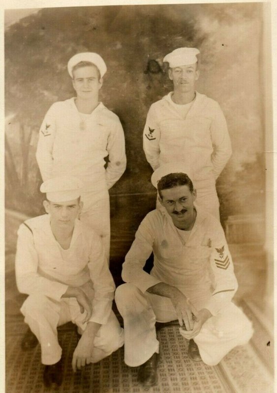 1940's RPPC WWII ID'd Sailors At Noumea New Catadonia Y6