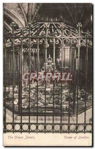 Old Postcard UK The crown jewels of London Towe