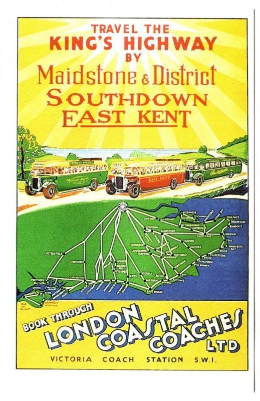 Buses, Route Map, Maidstone, East Kent, England, London Coastal Coaches