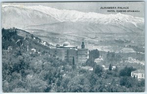 c1920s Granada, Spain Alhambra Palace Hotel Casino Mountain Landscape PC A343