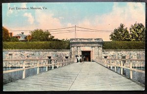 Vintage Postcard 1910 Fort Monroe Entrance, Hampton, VA