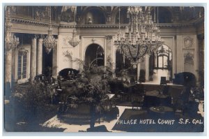 c1910's Palace Hotel Interior Chandelier San Francisco CA RPPC Photo Postcard 