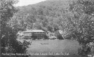 Partial View From Across Lake, Laurel Dell, Lake County, CA Postcard