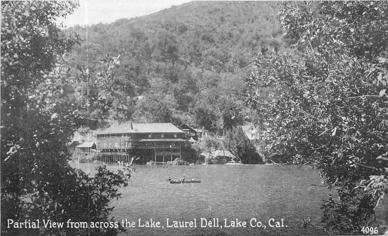 Partial View From Across Lake, Laurel Dell, Lake County, CA Postcard