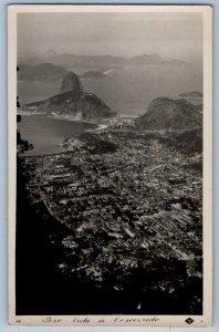 Rio de Janeiro Brazil Postcard Rio View from Corcovado 1910 RPPC Photo