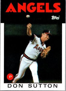 1986 Topps Baseball Card Don Sutton California Angels sk10738